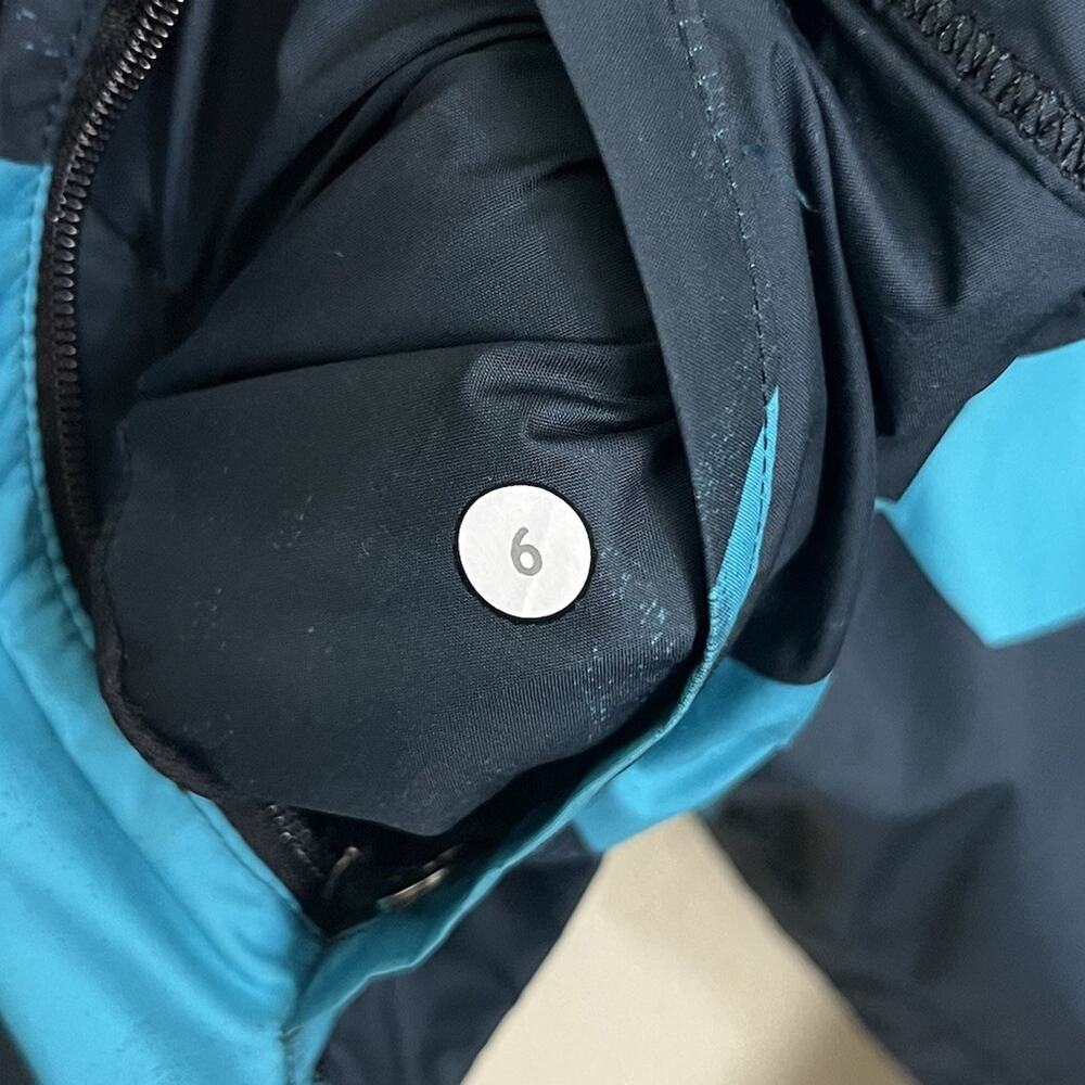 Lululemon Back Pack It Jacket Womens 6 Running Windbreaker Blue Print Hooded - Picture 6 of 6